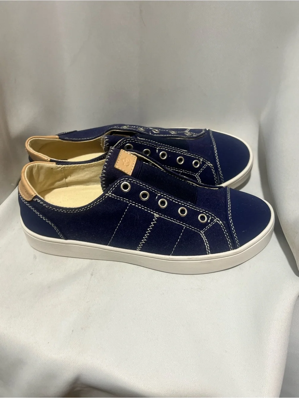 Spenco Women’s Navy Canvas Slip-On Sneakers Size 7 Orthotic Comfort Casual Shoes - Picture 6 of 9